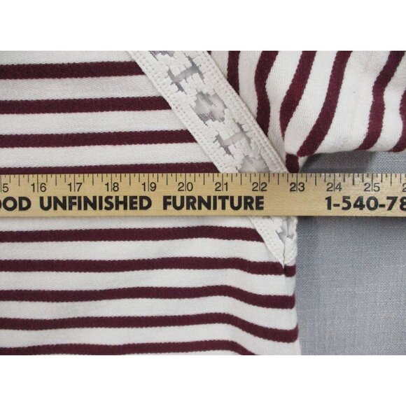 Old Navy Burgundy Striped Raglan Sleeve Casual Top Xl Womens Cotton Blend - Picture 3 of 6